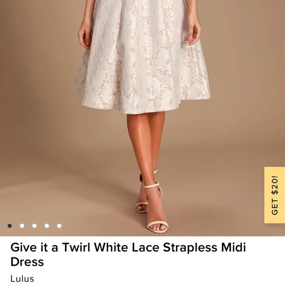 Lulus Give It A Twirl White Lace Strapless Dress - Picture 5 of 8